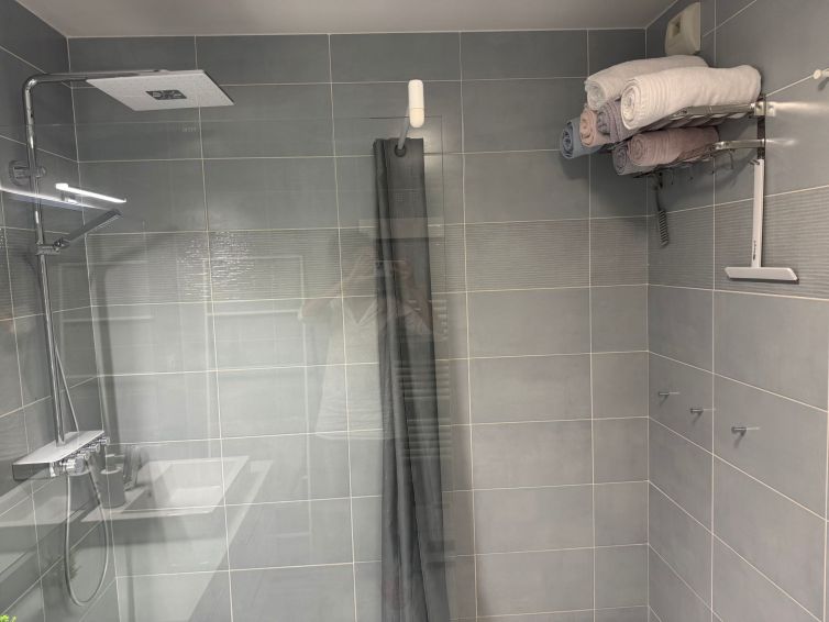 Spacious walk-in shower