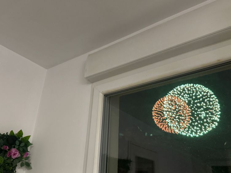 Fireworks can be seen from the apartment